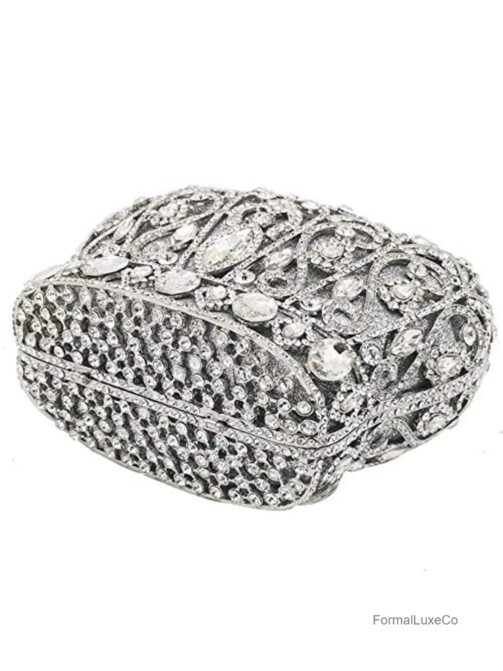Crystal Rhinestone Clutch Purse - Mini Evening Minaudiere with Detachable Straps